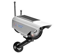 Jiawu Fausse Caméra, Caméra de sécurité de Surveillance Factice à LED Clignotante à énergie Solaire, Dôme Factice Réaliste avec Support Réglable pour l'extérieur du Bureau à Domicile, l'entrepôt, Le
