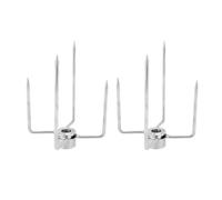 Jiawu Fourchette à Rôtissoire en Acier Inoxydable 304, Fourchette à Viande pour Barbecue à 4 Griffes pour Tige de Broche de 0,4 Pouces, Accessoires de Gril électrique Robustes pour Poulet, Steak -