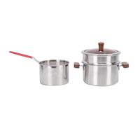 Jiawu Friteuse, Pot de Filtre à Huile à Fond épais en Acier Inoxydable 304, Pot Polyvalent avec Panier à Friture et Cuiseur Vapeur pour Fruits de Mer, Frites, Pâtes, Légumes