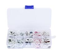 Jiawu Globes Oculaires de Poupée Colorés Yeux en Plastique Demi-ronds pour Bricolage Ours Artisanat, Accessoires d'Halloween - 60 Pièces 12-20 Mm sans Bulles, Parfaits pour les Poupées en Argile