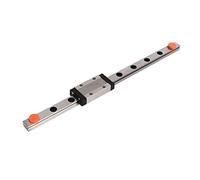Jiawu Guide de Rail Linéaire MGN9H de 200 Mm, Guide de Rail Coulissant Linéaire en Acier à Roulement avec Curseur allongé pour Machine-outil CNC d'imprimante 3D, Centrage Automatique et Haute Vitesse
