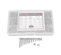 Jiawu Kit d'assortiment de Vis M3 en Acier Inoxydable 304, Vis à Six Pans Creux, écrous, Rondelles, 1110 Pièces, 12 Tailles M3x4 à M3x30, Kit de Fixation de Matériel Résistant à la Rouille pour