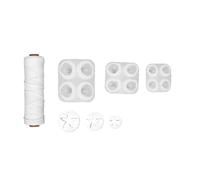Jiawu Kit de Moules à Savon en Silicone à 4 Cavités à la Fraise, 3 Pièces, Kit de Moules à Savon en Silicone à la Fraise 3D avec Corde en Coton pour la Fabrication de Bougies à 3