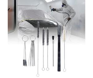 Jiawu Kit de Nettoyage, 21 Pièces, Ensemble Portable pour Déboucher les Pièces d'aérographe de Peinture Sèche, Nettoyant pour Outils de Pulvérisation avec Aiguilles et Brosses de Précision pour