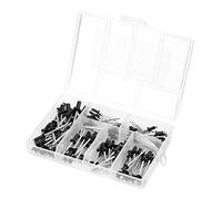 Jiawu Kit de Rivets Aveugles en Aluminium, 120 Pièces M2.4-M4 pour | Jeu de rivets aveugles noirs, fixation de rivets en aluminium avec boîte, pour pistolet à rivetage pneumatique, pistolet à