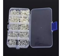 Jiawu Kit de Vis en Nylon, 270 Pièces Assorties de Fixations en Plastique M2 M2,5 M3 M4 M5, Vis de Quincaillerie avec Boîte Transparente Refermable pour la Réparation de Bricolage de Mécanique de