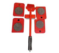 Jiawu Lève-meubles Lourd, Ensemble de 5 Pièces, Rouleau en Acier et ABS, | Kit d\'outils de déplacement de meubles, cadre en acier trempé, 8 poulies résistantes à l\'usure, Support incurvé à 90