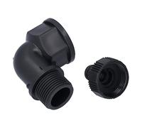 Jiawu Lot de 2 Adaptateurs de Connecteur coudé pour Tuyau d'arrosage avec Mamelon, Raccords Filetés en Plastique de 15 Mm pour Un Contrôle Rapide du Débit d'eau, Accessoires 'arrosage Extérieurs