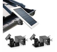 Jiawu Lot de 2 Supports de Gouttière pour Panneau Solaire, Support de Montage en Alliage D'aluminium avec Pivotement à 360°, Compatible avec Les Panneaux Solaires Ring/Arlo/Reolink
