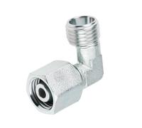 Jiawu M14x1,5 Din Mâle à Femelle, Raccord d'extrémité de Tuyau Hydraulique D'excavatrice M14 à 90 Degrés, Acier allié pour Système Hydraulique de Mini-excavatrice