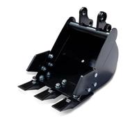 Jiawu Mini Godet de Pelle 12 Pouces/300 Mm, Petit Godet de Pelle en Acier allié avec Dents en Métal, de Tranchée pour Petites Pelles de 1 à 1,8 Tonnes, Accessoire de Robuste