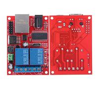 Jiawu Module de Contrôleur, Carte Relais 2 Voies avec Contrôle Réseau Ethernet LAN Entrée DC5-24 V Microcontrôleur Industriel Extensible à 8 Sorties avec Indicateurs d'état d'alimentation pour