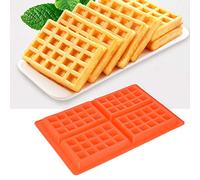 Jiawu Moule à Gaufres en Silicone 5 Cavités, Plaque de Cuisson | Gaufrier flexible en silicone pour le petit-déjeuner, la cuisson des muffins et des gâteaux, passe au four