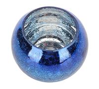 Jiawu Photophore Décoratif en Verre galvanisé avec Motif de Fissure de Glace, Bougeoir Romantique et Chaud pour Centre de Table, Mariage, Fête, Chambre à Coucher, Décoration de Salon (Bleu dégradé)
