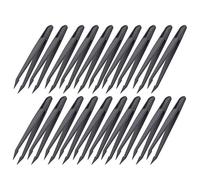 Jiawu Pincettes Antistatiques 20 Pièces en Fibre de Carbone, 93302 | Pincettes ESD sécurisées avec PPS + fibre de carbone, pour réparation électronique, montre, téléphone, circuit, bijoux,