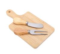 Jiawu Planche à Découper en Bois, Planche à Découper de Service en Bois avec Poignée pour Cuisine et Salle à Manger, un Outil de et une Fourchette 22 X 12 X 1 Cm