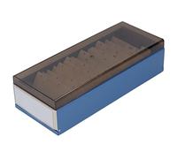 Jiawu Porte-Cartes d'indexation pour 800 Cartes de Visite, Organiseur de Fichiers de de A à Z avec Couvercle Transparent élevé, Boîte de de Visite Extensible pour le Bureau (BLUE)