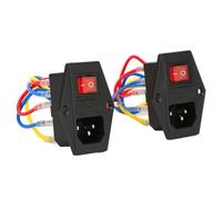 Jiawu Prise de Courant à Interrupteur à Bascule, 2 Pièces 6A 250V AC Prise Mâle avec Fusible 10A Module d'entrée IEC320 C14, d'alimentation à 3 Fils avec Fusible pour Imprimante 3D, Ordinateur