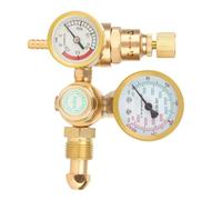 Jiawu Régulateur de Gaz de Soudeur Argon CO2 G5/8" Entrée Filetée Mâle 1/4" Sortie MIG TIG Débitmètre avec Double Jauge 0-4500 PSI, Vanne de Contrôle de Débit