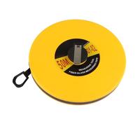 Jiawu Ruban à Mesurer en Fibre de Verre, 50M, 12mm de Large, Revêtu de PVC | Bobine de ruban longue, boîtier ABS, crochet métallique pliant, étanche, pour la construction électrique de chemins de fer