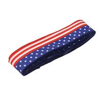 Jiawu Ruban Patriotique 6,5 Cm X 10 M, Motif rayé en Forme d'étoile et de Drapeau des États-Unis pour la Décoration du Jour de l'indépendance du 4 Juillet, Rouleau de Ruban Couronne Rouge Blanc Bleu