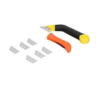 Jiawu Scie à Main Coudée avec Lames pour Enlever le Coulis de Carrelage, Outil de Couteau à Joint pour le Nettoyage des Joints de Porte et Fenêtre, Scie à Coulis Durable avec Poignée Antidérapante, 6