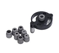 Jiawu Vertical Hole Puncher Locator, Alliage D'Aluminium Round Dowel | Outil de guidage de perçage de menuiserie, avec 8 bagues Cr12 3-10 mm, pour panneaux de bois de 45 mm, épissure de meubles