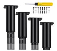 Jiaxitek 12-21 cm Pieds de Meuble réglables, 4 pièces en métal à Hauteur réglable, Pieds de Support pour Cadre de lit, Pieds pour Armoire de Cuisine, Buffet, Meuble TV, canapé, lit, Table à café.