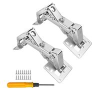 Jiaxitek 2 pack Hinges cachées - 170 degrés fermes doux ， Hydrauliques à charnière de monture de surface réglable hydraulique, charnières de l'armoire dissimulées pour les portes sans cadre