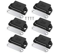 Jiayi Lot de 6 Aimant pour Porte Placard Aimant de Porte Plastique pour Meuble, Loquet de porte Puissant Aimant Loqueteux magnétiques Aimant Fermeture de Porte pour Tiroirs, Noir