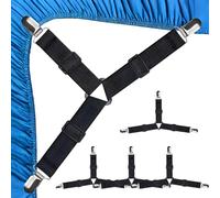 JiaYuan 4 PCS Tendeur Drap Housse,Pince drap housse,Accroche drap housse | Triangle Tendeur Drap Housse,Lit Drap Réglable,Pince Drap Housse avec Pinces Métalliques,Pour Draps,Matelas,Ou Canapé