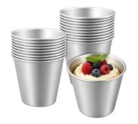 JIAYUET Lot de 20 moules à pudding et dariole, 220 ml en aluminium, antiadhésifs, pour tartelettes aux œufs et desserts