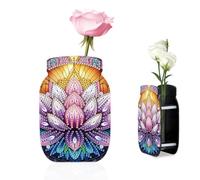 JICFDAO DIY Diamond Painting Vase Fleur Peinture Diamant Mini Vase Deco Table Cristal Art Vases à Fleurs Vases Decoration Maison Moderne Cadeau de Déménagement pour Maison Salon Bureau Table Lotus
