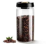 Jicyor Récipient hermétique pour café, conteneur de stockage sous vide transparent de 1800 ml pour thé, noix, grains, haricots, farine de thé