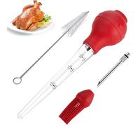 Jidyllic Poire à jus et Brosse,Seringue à rôtir Poire à Sauce Poulet Turquie Barbecue avec Brosse de Nettoyage pour Barbecue, Viande, Bœuf, Poulet