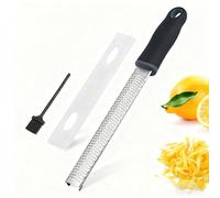 Jidyllic Râpe à fromage et zesteur de citron | Râpe de cuisine en acier inoxydable de qualité supérieure avec brosse à récurer pour fromage, citron, gingembre, noix de muscade, ail