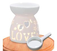 JIEBWCHA Brûleur À Parfum Céramique Ajourée avec Motif Floral Fonctionne À La Bougie Ou À l'huile Essentielle Brûleur D'ambiance pour Salon Et Chambre Décoration Maison Aromathérapie pour Méditation