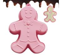 JIEBWCHA Moule à gâteau en silicone anti-adhésif, motif bonhomme en d'épice, grand moule à gâteau, en silicone, motif bonhomme en d'épices