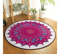 JIEDEDIAM Tapis Rond Mandala Galaxie Fleur de Vie Reiki Psychédélique Méditation Yoga Tapis Cristal Grille Autel Magique Tapis de Tarot