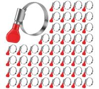 JIEHIN Lot de 50 colliers de serrage en acier inoxydable de 25 à 40 mm avec poignée, colliers de serrage réglables pour tuyau de gaz, tuyau de piscine, tuyau d'eau