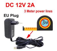 JIENUO 3 mètres prise ue AC/DC alimentation adaptateur secteur chargeur 3m câble pour caméra de vidéosurveillance de sécurité CCD 100-240V DC 12V 2A (2.1mm * 5.5mm)