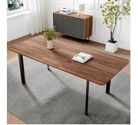 JIEXI Ensemble de table à rallonges, table de cuisine de 160 à 200 cm pour salle à manger ou bureau à domicile, couleur noyer