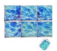 Jieyan 6pcs Auto-adhésif Antidérapant Autocollants pour Baignoires Grands Stickers Salle de Bain Antidérapants Douche Baignoire carrés piscine modèle deau mer