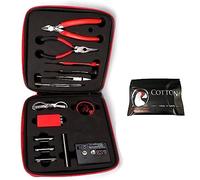 Jig coil DIY Tools Kit, kit de bobine de construction paquet complet, compteur d'Ohm, pinces en diagonale, ciseaux, tournevis, céramique, pincements de coude, fil de chauffage A1, coton gratuit