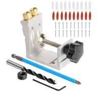 Jig de trou de poche réglable en métal avec réglage de l'angle de perçage à 15° pour des connexions obliques précises, guide de perçage et positionneur pour le travail du bois et les travaux de