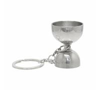 Jigger Porte-Clés Précis Verre Mesureur, Argent | Acier Inoxydable, Double mesureur Poche, Léger, pour Fêtes