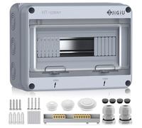 JiGiU Boîte de Distribution Exterieur IP65, Coffret Electrique 12 Modules, Boite de Boitier Etanche Electrique, ABS Résistant, pour Une Utilisation Intérieure et Extérieure