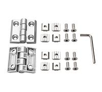 JiGiU Charnière Flexible M6 pour Profil en Aluminium Série 3030 | Charnières en Alliage de Zinc de 8 mm, Avec Écrou à Rainure, Vis, Clé pour Imprimante 3D, Espacement des Trous 30 × 30 mm