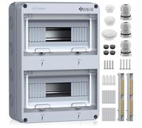 JiGiU Coffret Electrique Exterieur IP65, Boîte de Distribution 24 Modules, Boite de Boitier Etanche Electrique avec Porte Transparente, ABS Résistant, pour Une Utilisation Intérieure et Extérieure