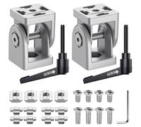JiGiU Connecteur Profilé Aluminium, 2pcs Charnière Profilé d'Aluminium 4040 Connecteur Coudé Réglable Angle de Rotation à 180° avec Poignée de Charnière D'Angle pour Profil en Aluminium 4040